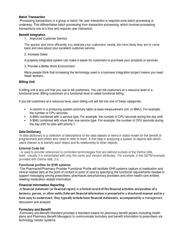 Batch Transaction: External Code List | PDF | Electronic Health Record ...