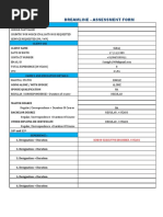 Dreamline - Assessment Form: Senior Executive Engineer, 8 Years