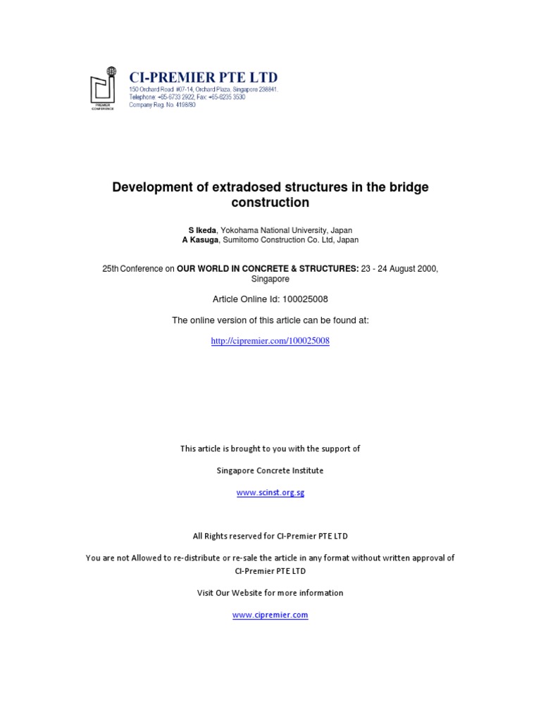 Development of Extradosed Structures in The Bridge PDF | PDF ...