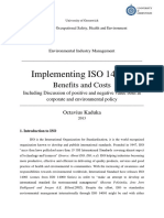 Implementing ISO 14001, Benefits and Costs Including Discussion of Positive and Negatif Value Both at Corporate and Environmental Policy