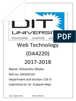 Web Technology (DA4220) 2017-2018: Name: Himanshu Dhaka