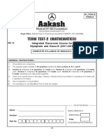Aakash Institute Subjective Math Paper