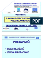 Trening "PLANIRANJE (STRATEŠKO I AKCIONO) I POSLOVNA KOMUNIKACIJA" - Uvodna prezentacija