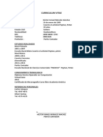 Curriculum Vitae de Hector Ismael Morales