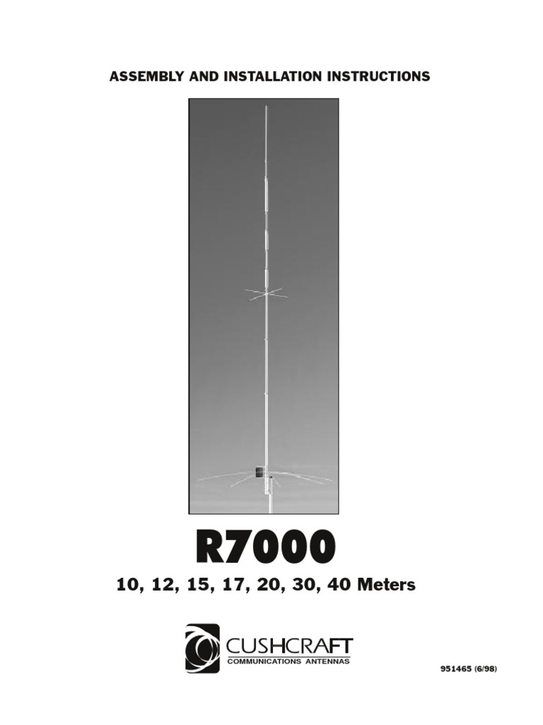 R7000 Antenna Assembly Instructions | PDF | Antenna (Radio) | Coaxial Cable