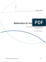 Mathematics SL Formula Booklet First Examinations 2014