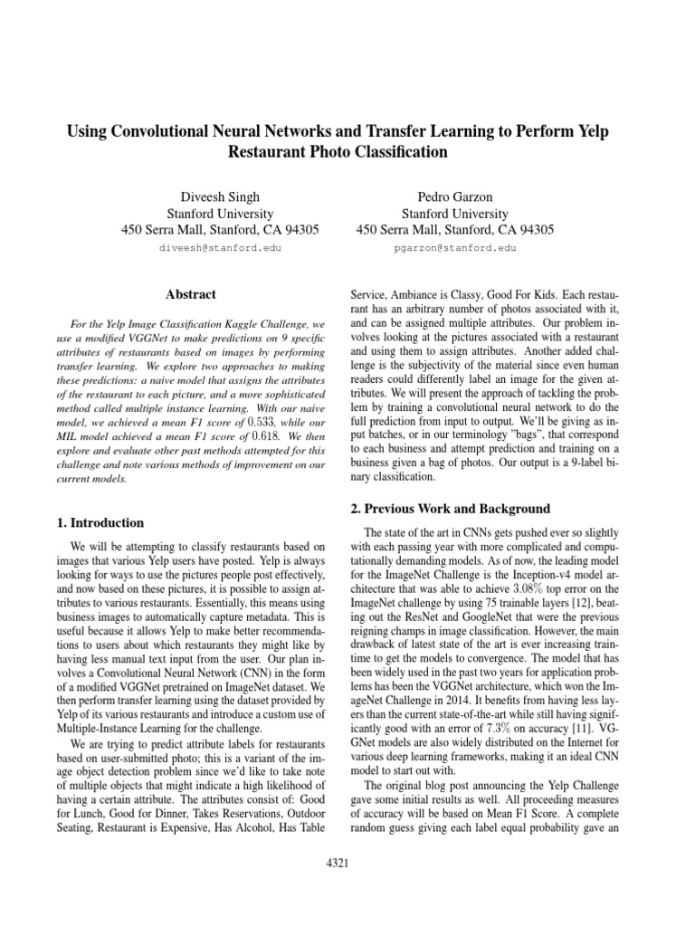 Using Convolutional Neural Networks and Transfer Learning To Perform ...