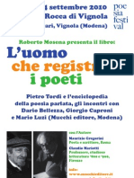 PoesiaFestival 2010, Vignola (MO), presentazione L'uomo che registrava i poeti