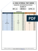 ALL INDIA INTERNAL TEST SERIES ANSWER KEY FOR CLASS X CHEMISTRY, MATHS AND PHYSICS