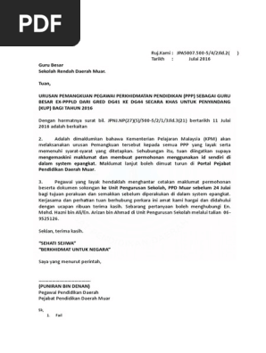 Surat Ppd Iklan Gb Gred Dg41 Ke Dg44 Exppld Pdf