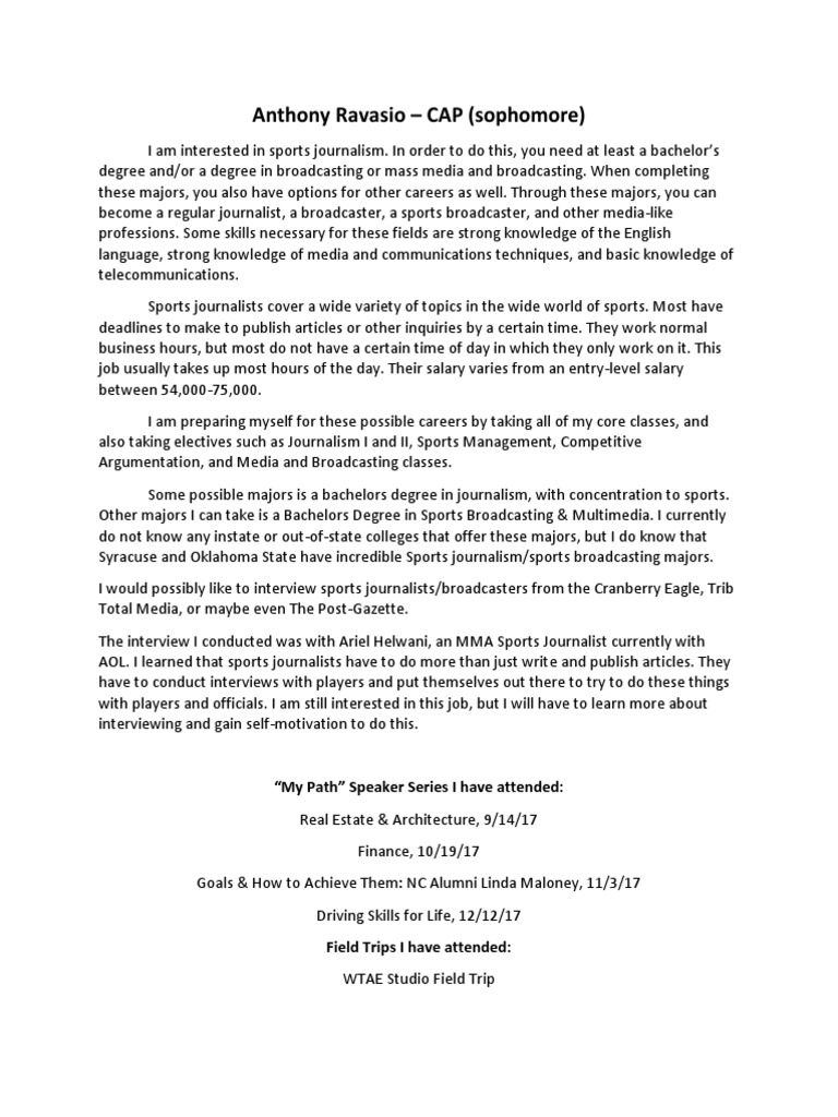 Pursuing a Sports Journalism Degree | PDF | Journalism | Mass Media