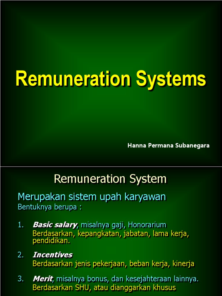 Remuneration Systems Ok | PDF | Teknologi & Rekayasa