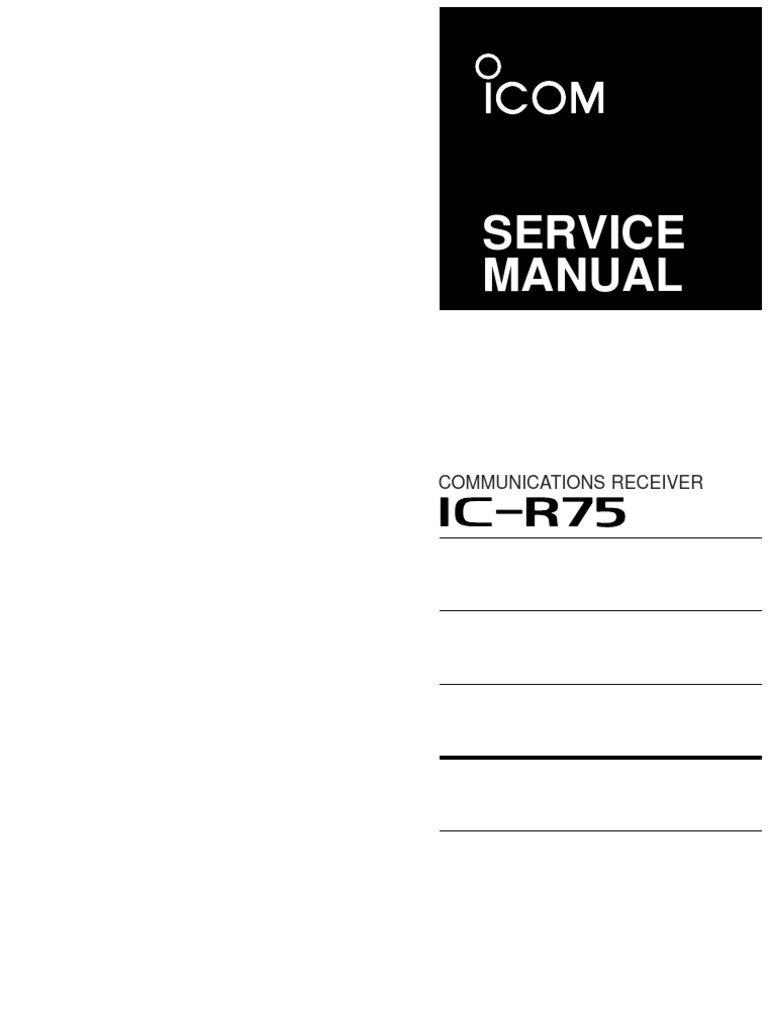 IC-R75 Service Manual | PDF | Detector (Radio) | Amplifier