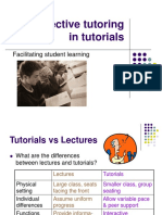 Effective Tutoring in Tutorials: Facilitating Student Learning