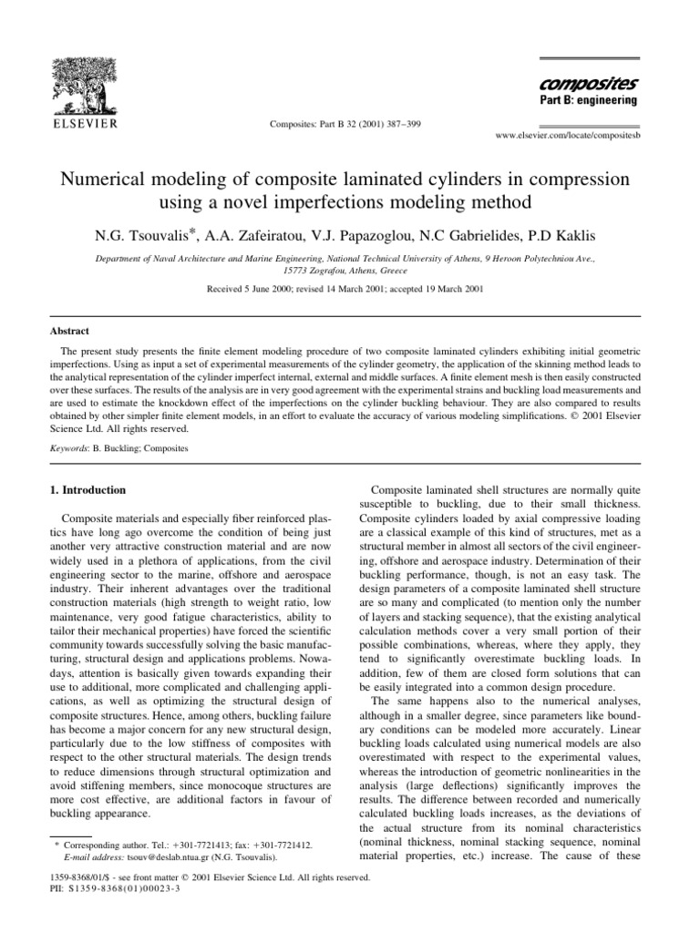 Numerical Modeling of Composite Laminated Cylinders in Compression