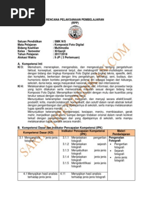 Rpp Komposisi Foto Digital 11 Smk