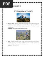 Ecotourism Activities: Melvin R. Inding Bst-Iii