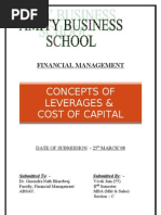 CONCEPTS OF LEVERAGES &  COST OF CAPITAL