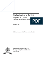 Radicalization in the U.S. Beyond al Qaeda Treating the disease of the disconnection , Watts