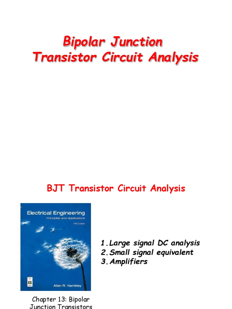 BJT Transistor Circuit Analysis PDF Bipolar Junction Transistor