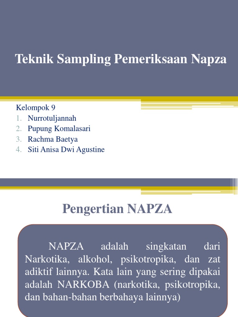 Teknik Sampling dan Pemeriksaan NAPZA | PDF