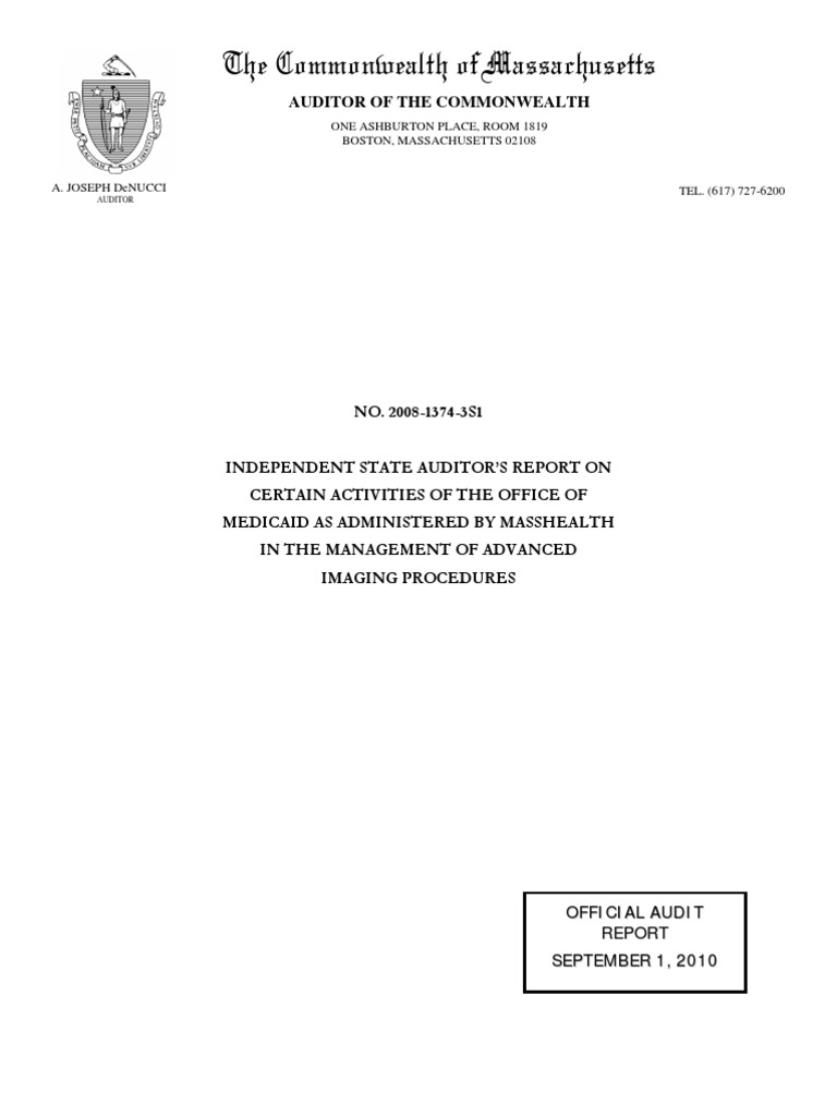 The Commonwealth of Massachusetts One Ashburton Place, Room 1819 Boston, Massachusetts 02108