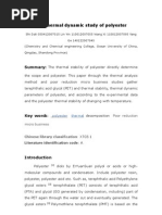 The Thermal Dynamic Study of Polyester: Summary