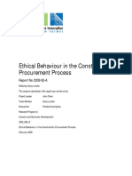 Ethical Behaviour in The Construction Procurement Process PDF