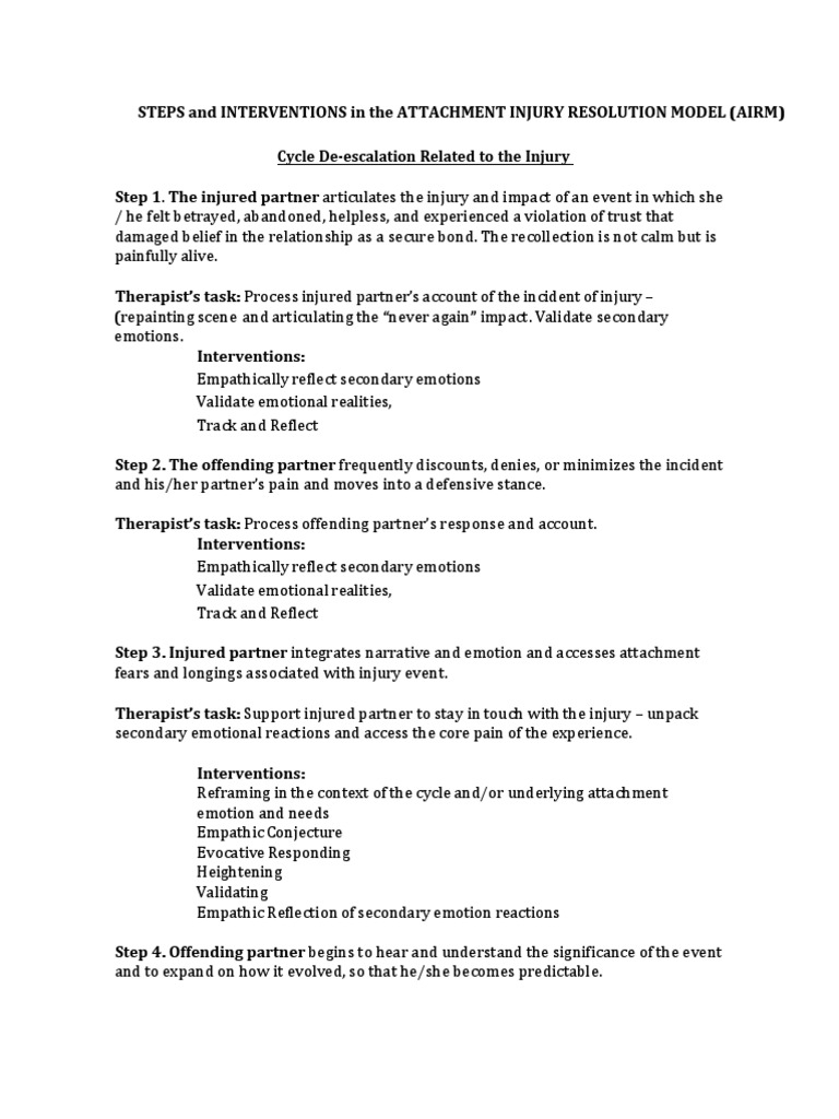 Steps in Attachment Injury Resolution | PDF | Empathy | Subjective ...