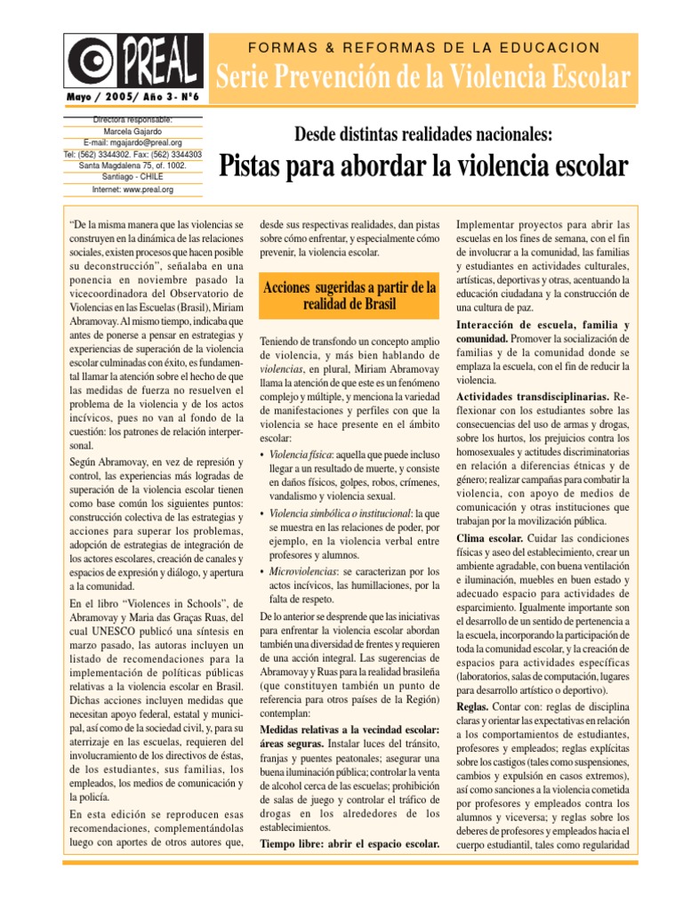 Estrategias Contra Violencia Escolar | PDF | Juventud | Violencia