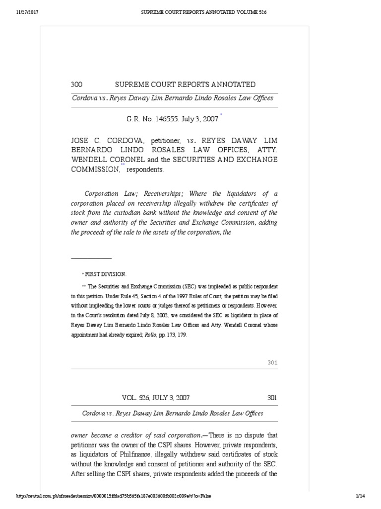 Cordova vs. Reyes Daway Lim Bernardo Lindo Rosales Law Offices PDF