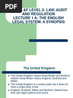 Lecture 1A - English Legal System