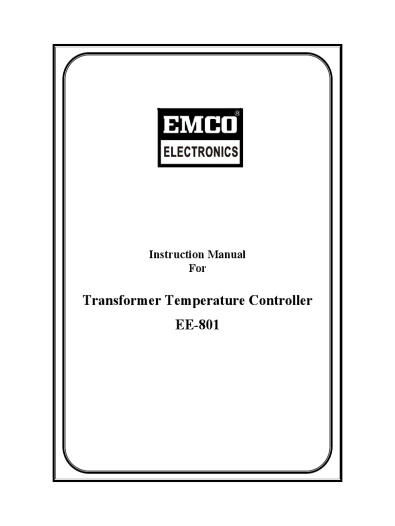 EE-801 Transformer Temp Controller Manual | PDF | Relay | Parameter ...