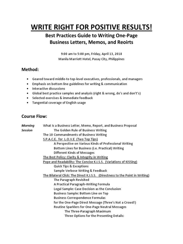 Best Practices in Business Writing | PDF | Communication | Business