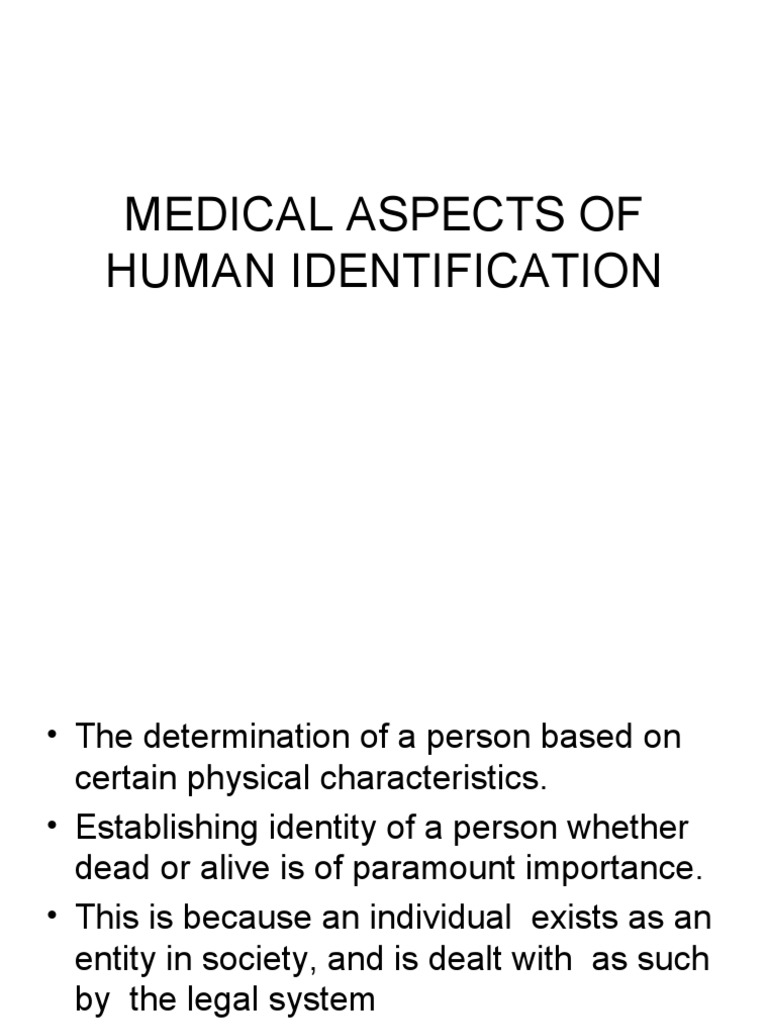 Medical Aspects of Human Identification | PDF | Fingerprint | Crime ...