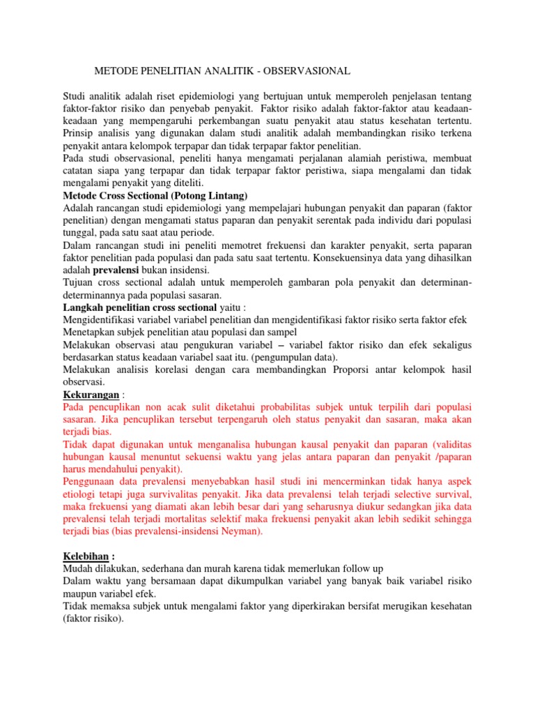 Metode Penelitian Analitik