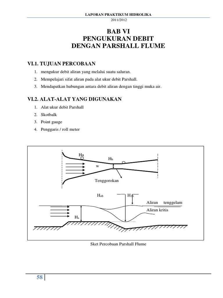 Pengukuran Debit dengan Parshall Flume | PDF | Griya & Taman