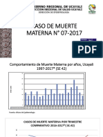 CASO DE MUERTE MATERNA N° 07-2017