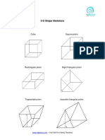 3-D Shape Skeletons: Cube Square Prism