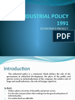New Industrial Policy 1991: Economics Project