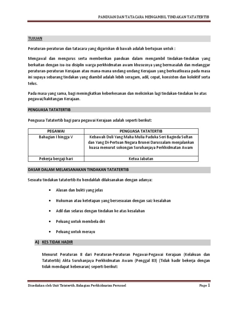 Panduan Tindakan Tatatertib  PDF