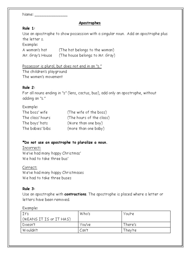 Apostrophe | PDF
