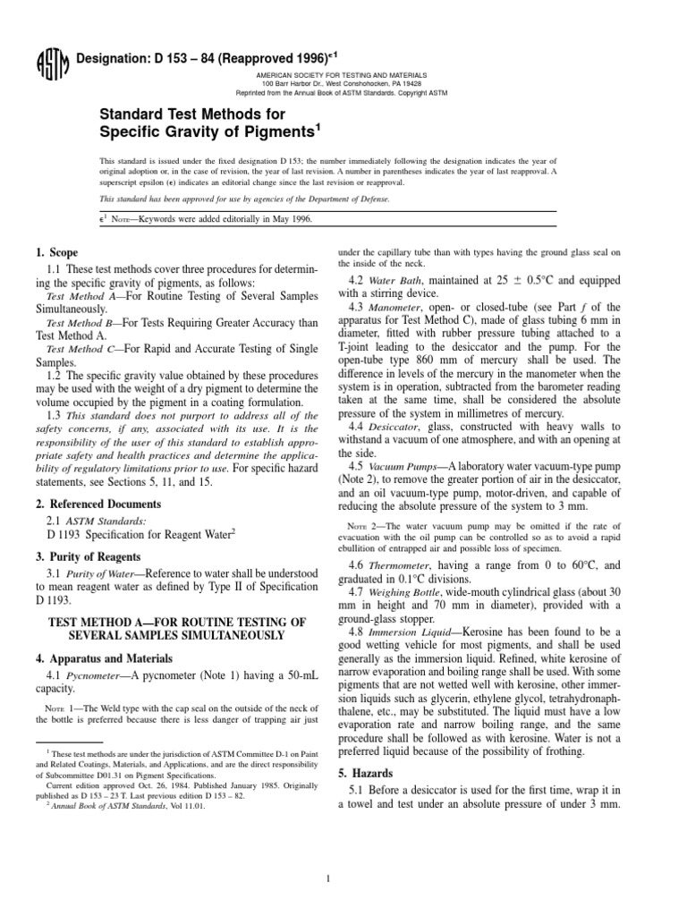 Astm D153 | PDF | Pressure Measurement | Vacuum