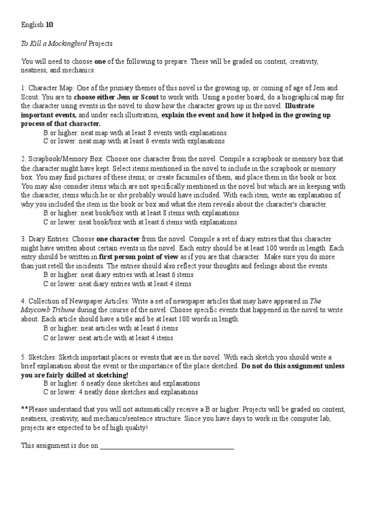 To Kill A Mockingbird Projects | PDF | To Kill A Mockingbird | Scrapbooking
