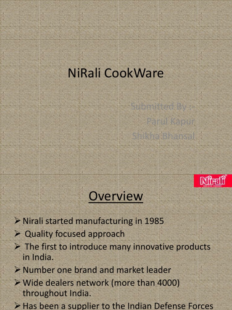 RMF Nirali Cookware PDF Cookware And Bakeware Market (Economics)