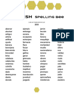 2018 Spanish Spelling Bee Word List