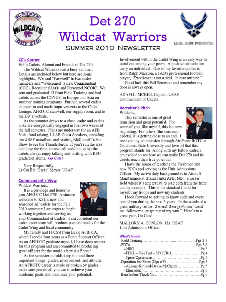 Summer 2010 Wildcat Warrior Newsletter | PDF | Military Of The United ...