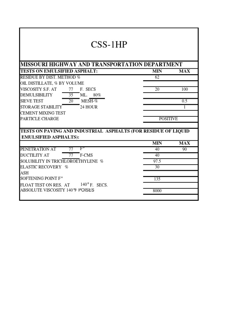 Css1Hp Missouri Highway and Transportation Department PDF