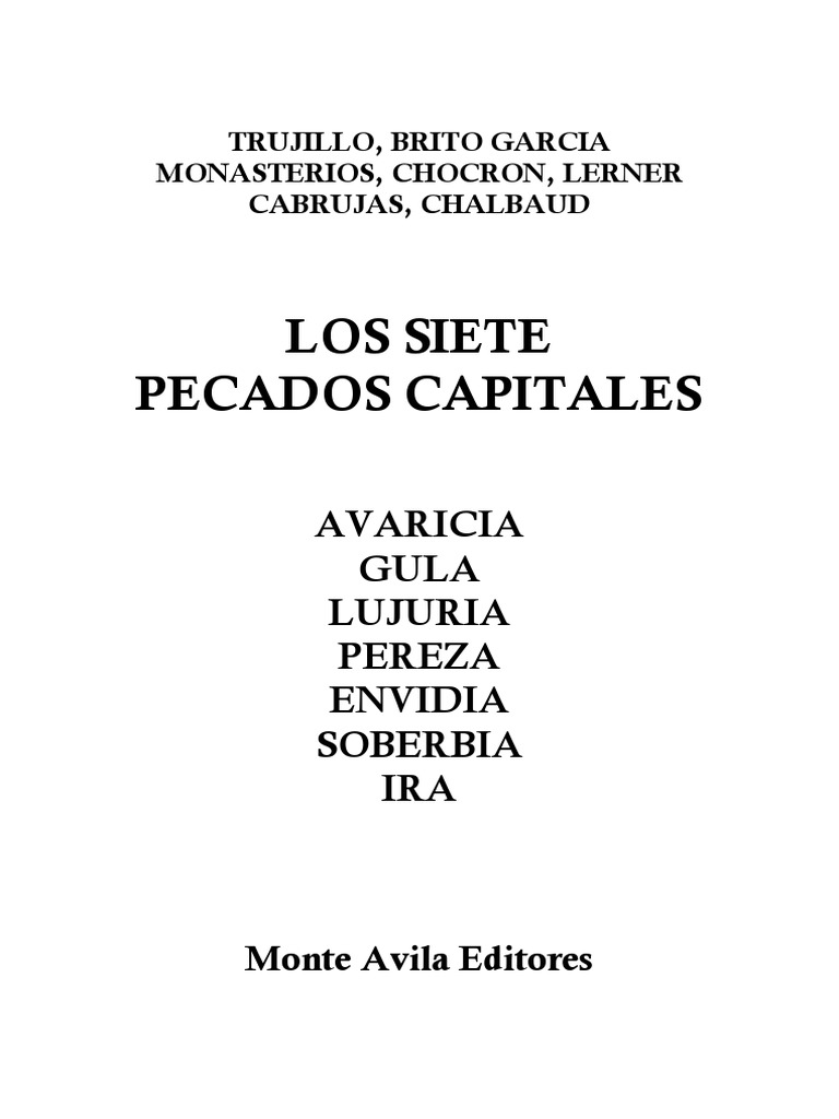 Los Siete Pecados Capitales | PDF | Amor | Religión y creencia