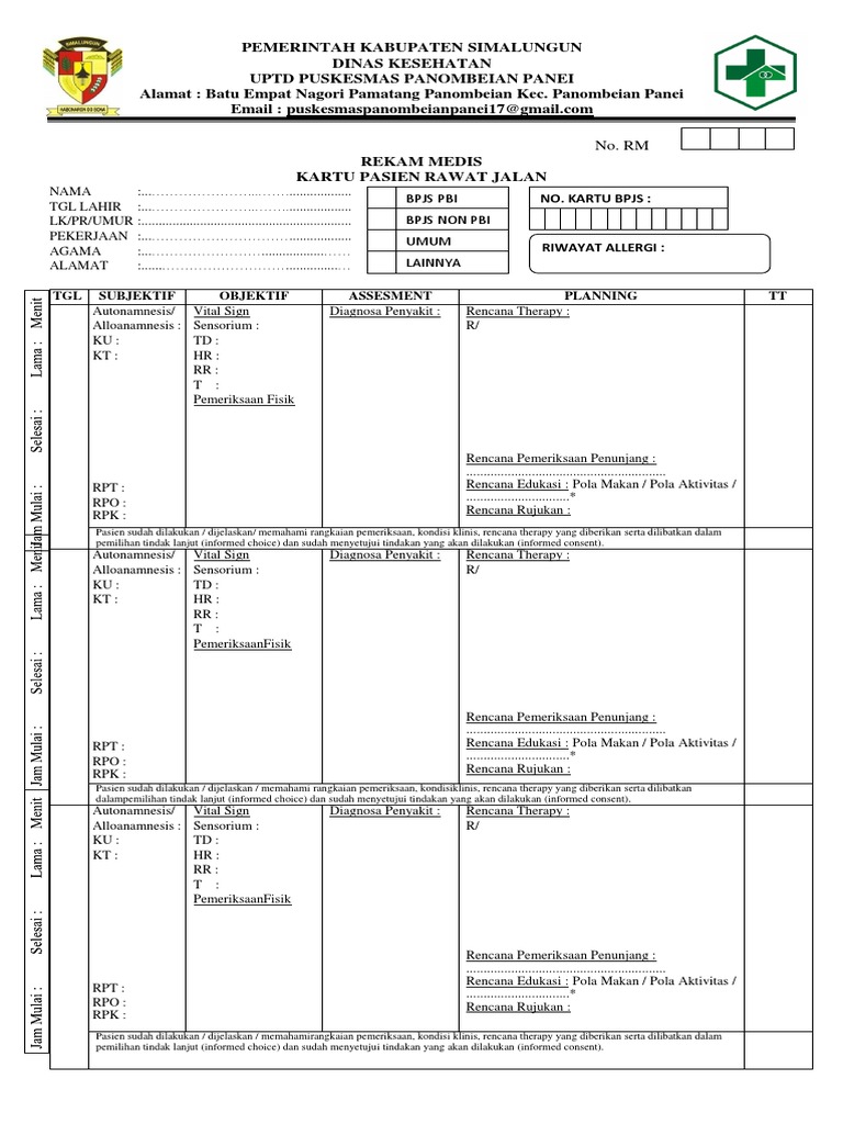 contoh rekam medis docx contoh rekam medis docx